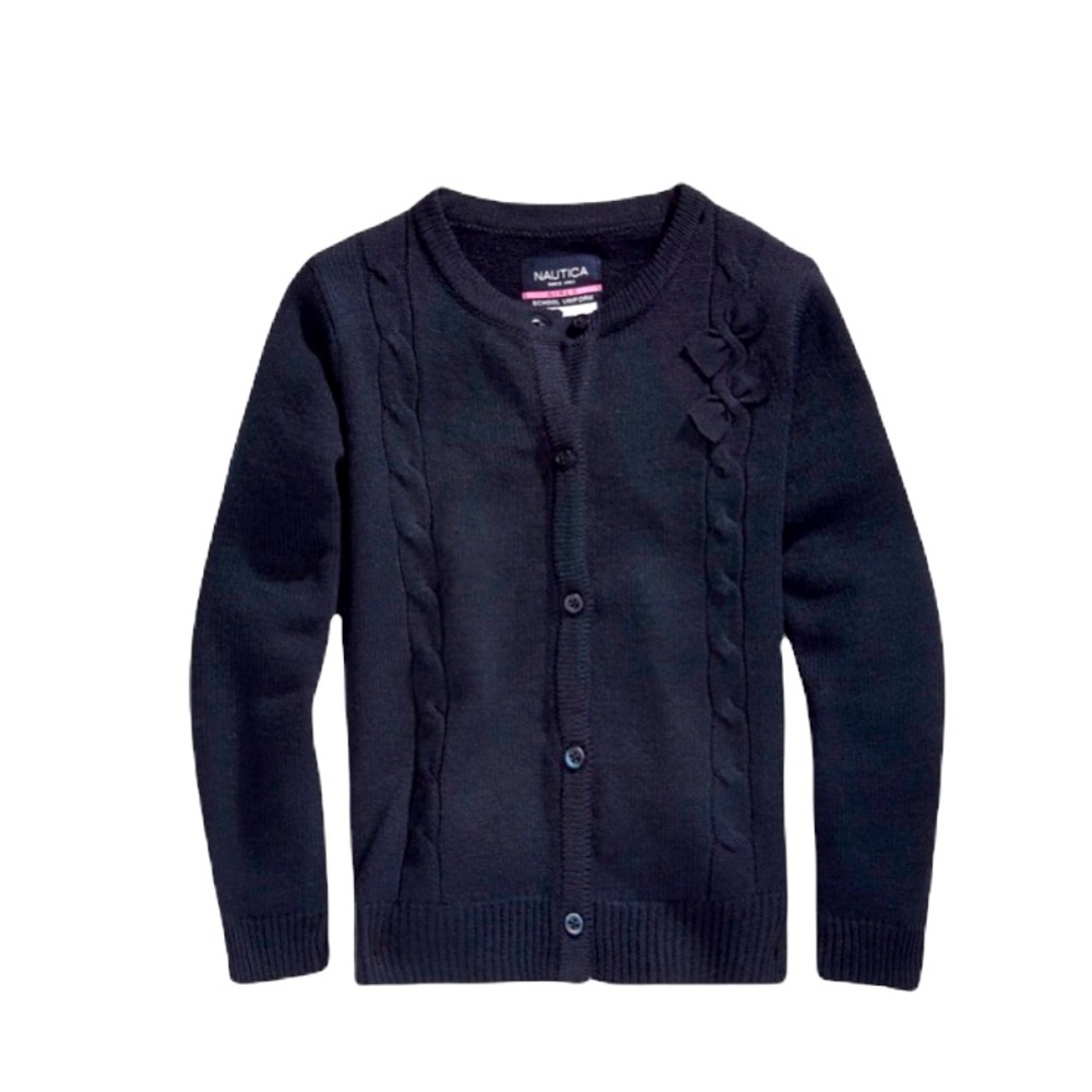 Nautica School Uniform Bow Cardigan